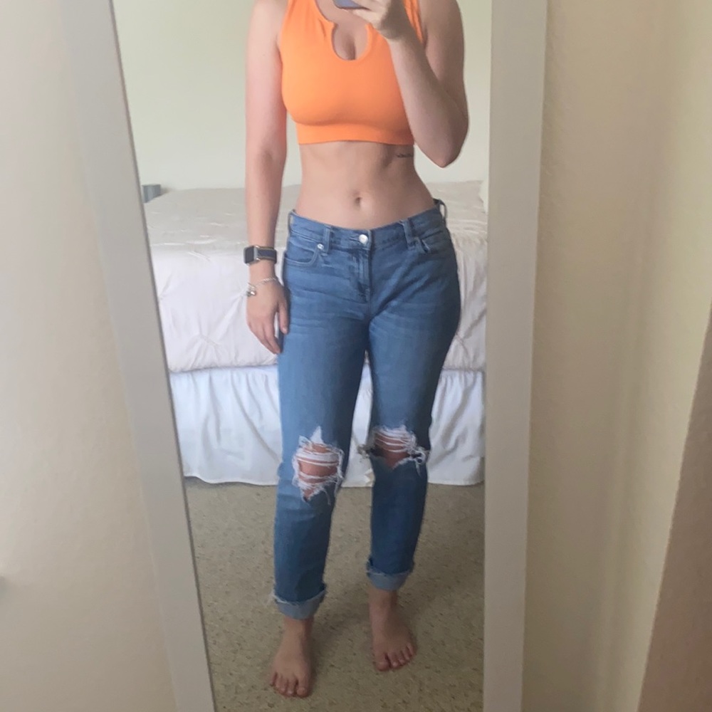 Low rise, boyfriend straight/Droit jeans